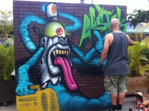 Graffiti Artist ABSTRK painting Live